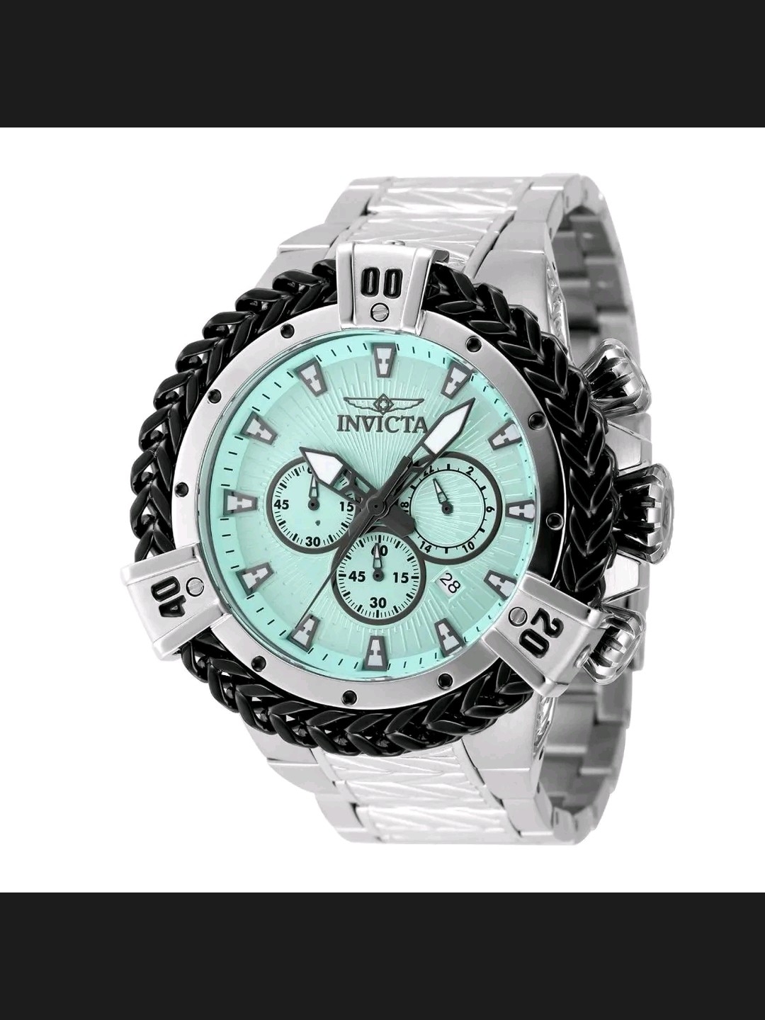 Invicta Silver Watch With Mint Green Dial 52mm